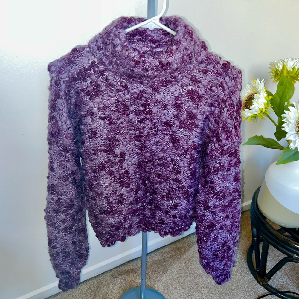 Purple cropped turtle neck sweater from Holister